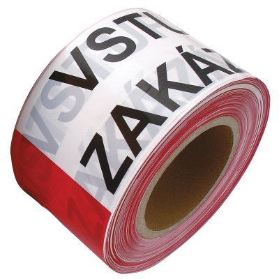 Páska výstražná bielo-červená 250m ZÁKAZ VSTUPU